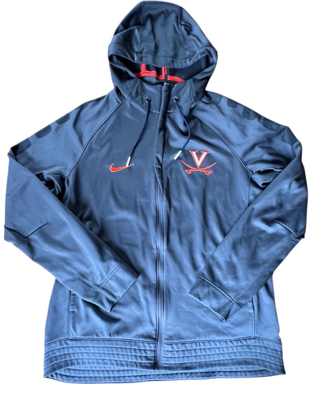 Nike Therma-FIT full-zip team issue hoodie featuring the UVA Virginia Cavaliers